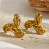 Wholesale Geometric Stainless Steel 18K Gold Plated Niche Style Earrings For Women