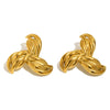 Wholesale Geometric Stainless Steel 18K Gold Plated Niche Style Earrings For Women