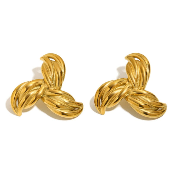 Wholesale Geometric Stainless Steel 18K Gold Plated Niche Style Earrings For Women