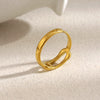 Wholesale Geometric Stainless Steel 18K Gold Plated Open Ring For Women Light Luxury Style
