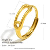 Wholesale Geometric Stainless Steel 18K Gold Plated Open Ring For Women Light Luxury Style