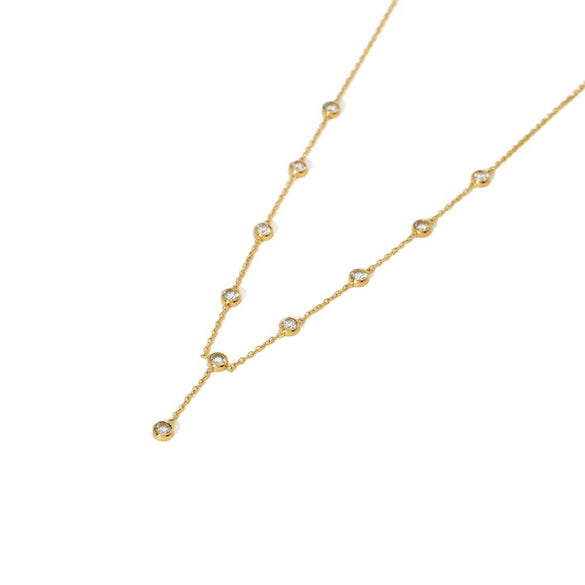 Wholesale Geometric Stainless Steel 18K Gold Plated Oshaped Chain Tassel Yshaped Necklace For Women