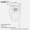 Wholesale Geometric Stainless Steel 18K Gold Plated Pearl Tassel Pendant Brooch Pin Unisex Clothing Accessories