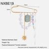 Wholesale Geometric Stainless Steel 18K Gold Plated Pearl Tassel Pendant Brooch Pin Unisex Clothing Accessories