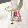 Wholesale Geometric Stainless Steel 18K Gold Plated Pearl Tassel Pendant Brooch Pin Unisex Clothing Accessories