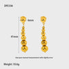 Wholesale Geometric Stainless Steel 18K Gold Plated Polished Water Drop Bead String Earrings For Women