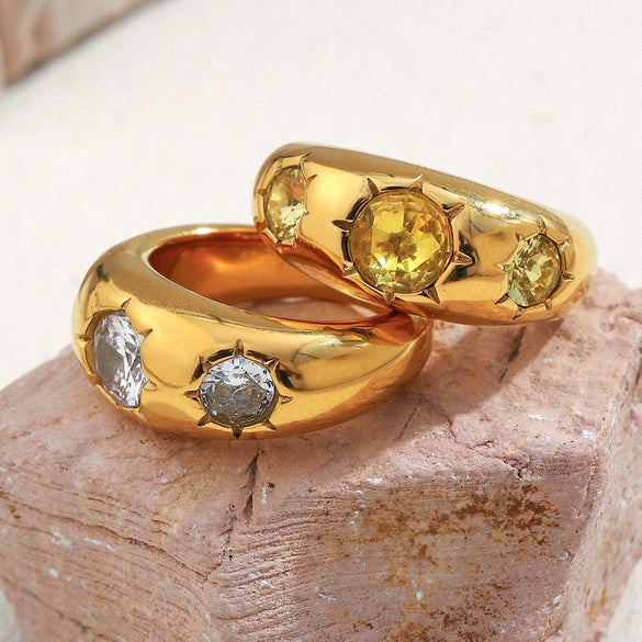 Wholesale Geometric Stainless Steel 18K Gold Plated Ring Bracelet