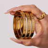 Wholesale Geometric Stainless Steel 18K Gold Plated Ringshaped Hollow Letter Clasp Bracelet Set