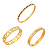 Wholesale Geometric Stainless Steel 18K Gold Plated Ringshaped Hollow Letter Clasp Bracelet Set
