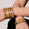 Wholesale Geometric Stainless Steel 18K Gold Plated Ringshaped Hollow Letter Clasp Bracelet Set