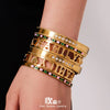 Wholesale Geometric Stainless Steel 18K Gold Plated Ringshaped Hollow Letter Clasp Bracelet Set
