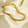 Wholesale Geometric Stainless Steel 18K Gold Plated Twist Chain Bracelet Necklace For Women