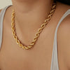 Wholesale Geometric Stainless Steel 18K Gold Plated Twist Chain Bracelet Necklace For Women