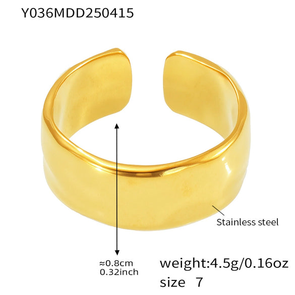 Wholesale Geometric Stainless Steel 18K Gold Plated Women's Finger Ring