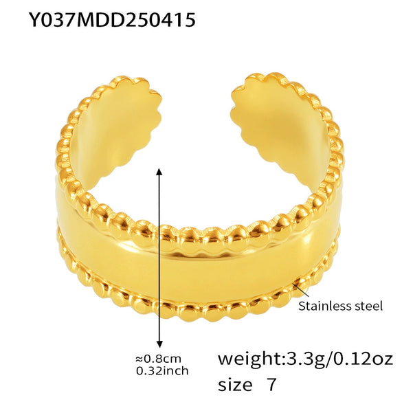 Wholesale Geometric Stainless Steel 18K Gold Plated Women's Finger Ring