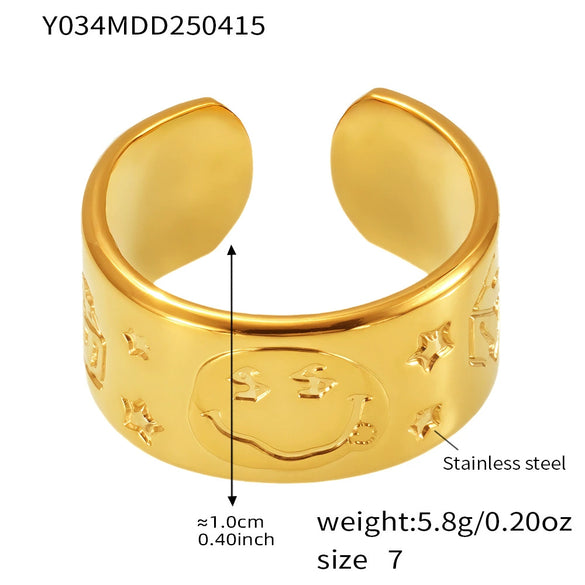 Wholesale Geometric Stainless Steel 18K Gold Plated Women's Finger Ring