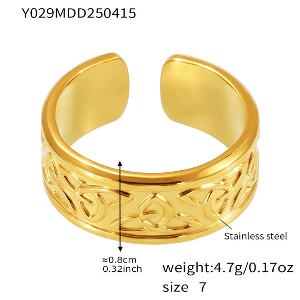 Wholesale Geometric Stainless Steel 18K Gold Plated Women's Finger Ring