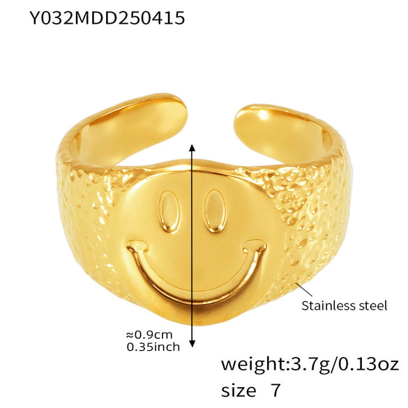 Wholesale Geometric Stainless Steel 18K Gold Plated Women's Finger Ring