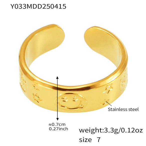 Wholesale Geometric Stainless Steel 18K Gold Plated Women's Finger Ring