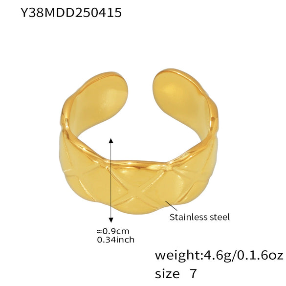 Wholesale Geometric Stainless Steel 18K Gold Plated Women's Finger Ring