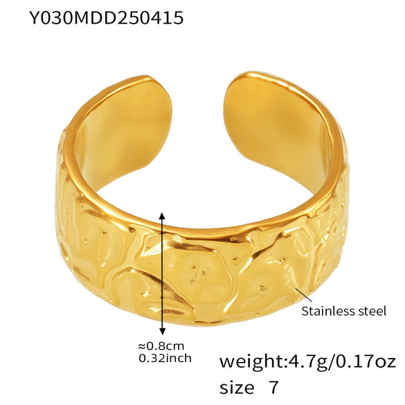 Wholesale Geometric Stainless Steel 18K Gold Plated Women's Finger Ring