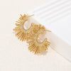 Wholesale Geometric Stainless Steel 18K Goldplated Cshaped Line Earrings Jewelry For Women