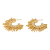 Wholesale Geometric Stainless Steel 18K Goldplated Cshaped Line Earrings Jewelry For Women
