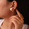 Wholesale Geometric Stainless Steel 18K Goldplated Doublewear Earrings For Women Luxury Jewelry Accessories