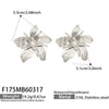 Wholesale Geometric Stainless Steel 18K Goldplated Threedimensional Floral Earrings For Women