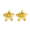 Wholesale Geometric Stainless Steel 18K Goldplated Threedimensional Floral Earrings For Women