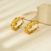 Wholesale Geometric Stainless Steel 18K Goldplated Waterproof Ear Clips Earrings For Women