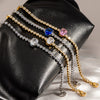 Wholesale Geometric Stainless Steel 18K Goldplated Zircon Bracelet For Women Light Luxury Jewelry