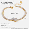 Wholesale Geometric Stainless Steel 18K Goldplated Zircon Bracelet For Women Light Luxury Jewelry