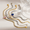 Wholesale Geometric Stainless Steel 18K Goldplated Zircon Bracelet For Women Light Luxury Jewelry