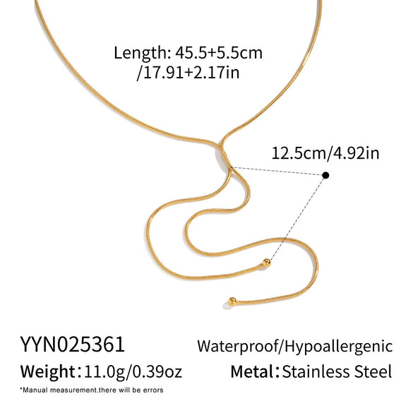 Wholesale Geometric Stainless Steel 18K Real Gold Plated Chain Necklace For Girls
