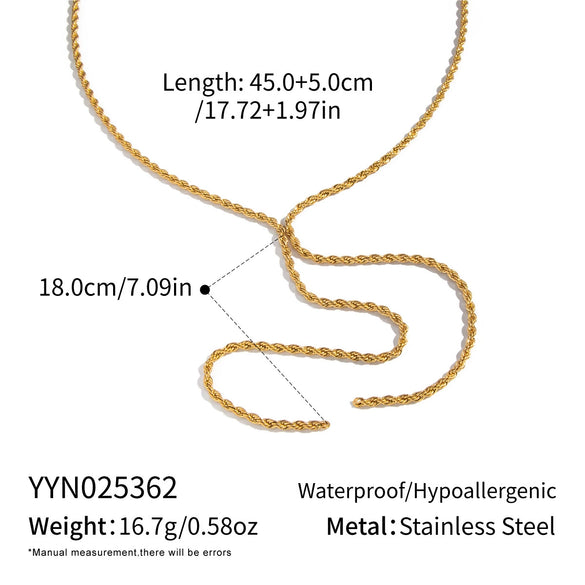 Wholesale Geometric Stainless Steel 18K Real Gold Plated Chain Necklace For Girls