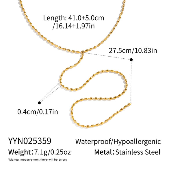 Wholesale Geometric Stainless Steel 18K Real Gold Plated Chain Necklace For Girls