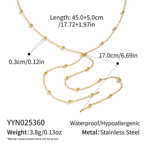 Wholesale Geometric Stainless Steel 18K Real Gold Plated Chain Necklace For Girls