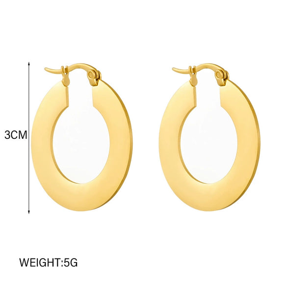 Wholesale Geometric Stainless Steel Metal Earrings With Electroplating For Women Fashionable And Simple Style