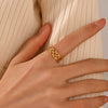Wholesale Geometric Stainless Steel Open Adjustable Ring 18K Gold Plated In Ins Style For Ladies