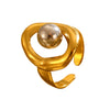 Wholesale Geometric Stainless Steel Open Ring Gold And Silver Color Matching Electroplated