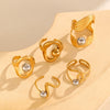 Wholesale Geometric Stainless Steel Open Ring Gold And Silver Color Matching Electroplated