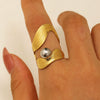 Wholesale Geometric Stainless Steel Open Ring Gold And Silver Color Matching Electroplated