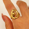 Wholesale Geometric Stainless Steel Open Ring Gold And Silver Color Matching Electroplated