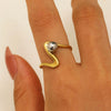 Wholesale Geometric Stainless Steel Open Ring Gold And Silver Color Matching Electroplated