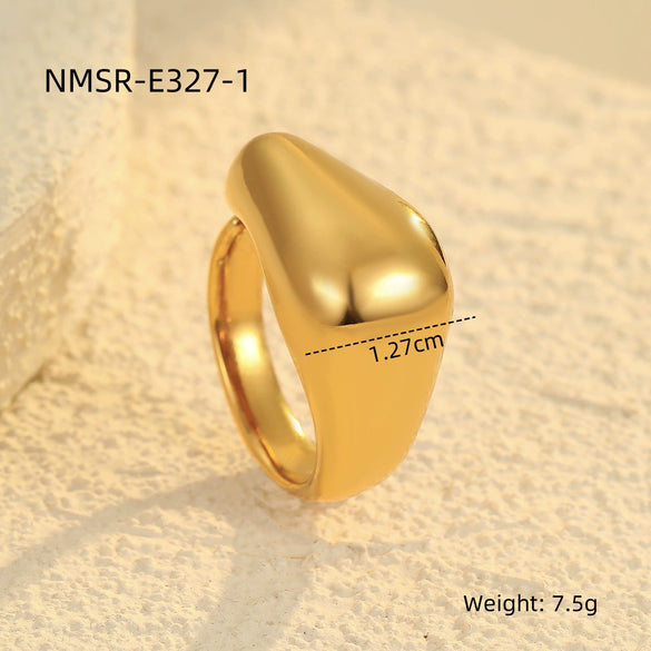 Wholesale Geometric Stainless Steel Open Ring Light Luxury Style Electroplated For Women