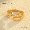 Wholesale Geometric Stainless Steel Open Ring Light Luxury Style Electroplated For Women