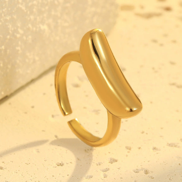 Wholesale Geometric Stainless Steel Open Ring Light Luxury Style Electroplated For Women