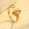 Wholesale Geometric Stainless Steel Open Ring Light Luxury Style Electroplated For Women