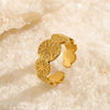 Wholesale Geometric Stainless Steel Opening Adjustable Electroplated Women's Ring